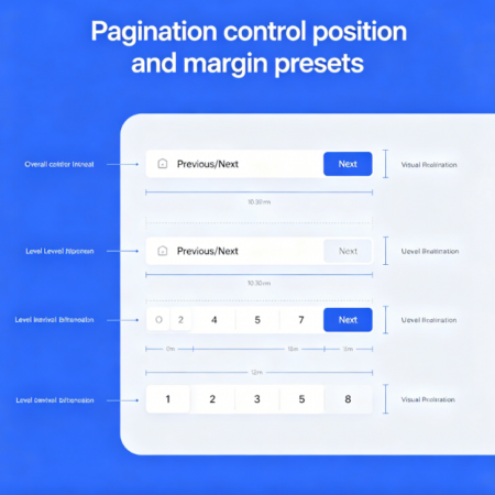 Pagination control position and margin presets